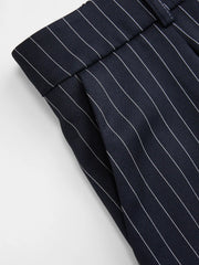 Striped Boat Neck Wrap Top & Mid Rise Wide Leg Trousers Set Curve & Plus