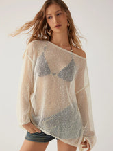 Knit Boat Neck Drawstring Split Bell Sleeve Top