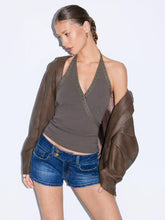 Cider Denim Low Rise Straight Leg Micro Shorts