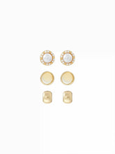 3 PAIRS FAUX PEARL STUD EARRINGS SET