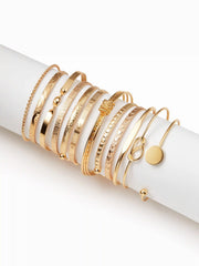 12 PCS TWISTED & TEXTURED BRACELET SET