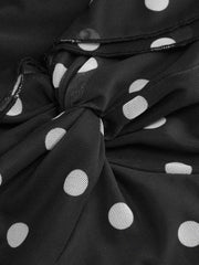 Mesh Polka Dot Off-shoulder Ruffled Top & Mid Rise Mermaid Maxi Skirt Set Curve & Plus