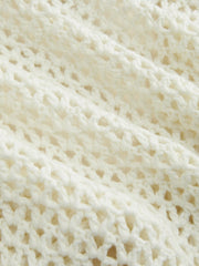 Crochet V-Neck Knotted Crop Top