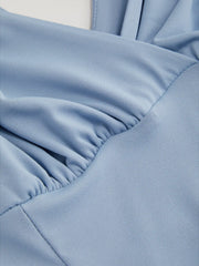 High Stretch V-neck Knotted Flared Maxi Dress