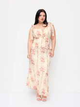 Floral Bowknot Cami Top & Mid Rise Maxi Skirt Set Curve & Plus