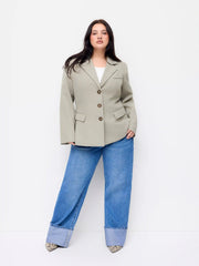 Notched Collar Blazer Curve & Plus