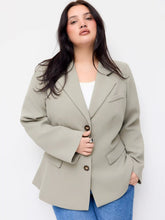 Notched Collar Blazer Curve & Plus