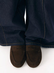 FAUX SUEDE PLEATED LOAFERS