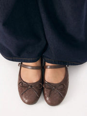 WOVEN BOWKNOT MARY JANE FLATS