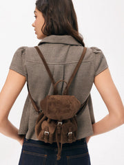 FAUX SUEDE BUCKLE BACKPACK