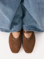WOVEN STRAP MARY JANE FLATS