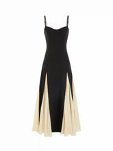 Color-Blocked Scoop Neck Flared Maxi Dress