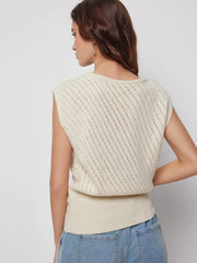 Knit Boat Neck Hollow Out Top