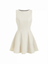 Boat Neck Solid Ruffle Hem Mini Dress