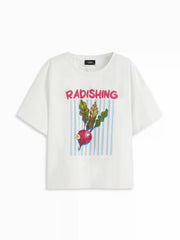 Cotton Radish Fruit Graphic Oversized Short Sleeve Tee Curve & Plus