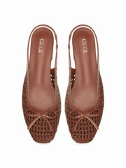 BOWKNOT WOVEN SLINGBACK FLATS