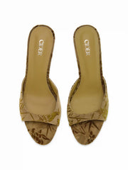 OPEN TOE MULE HEELED SANDALS