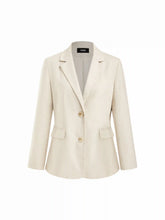 Linen-blend Notched Collar Regular Fit Blazer