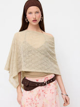 Textured Asymmetrical Neck Poncho Top & V-Neck Cami Top