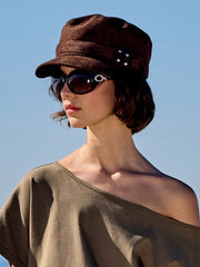 FAUX SUEDE BERET HAT
