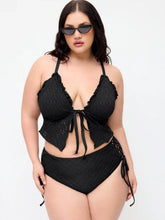 Pointelle Sweetheart Criss-Cross Full Coverage Bikini Set Curve & Plus