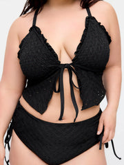 Pointelle Sweetheart Criss-Cross Full Coverage Bikini Set Curve & Plus