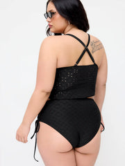 Pointelle Sweetheart Criss-Cross Full Coverage Bikini Set Curve & Plus