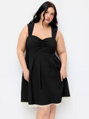 Sweetheart Neck Bowknot A-line Mini Dress Curve & Plus
