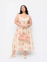 Floral Square Neck Flared Maxi Dress Curve & Plus