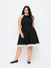 Halter Neck Bowknot A-line Mini Dress Curve & Plus