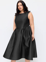 Bowknot Flared Midi Dress Curve & Plus