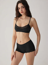 Jersey Scoop Neckline Lace Trim Lingerie Set