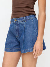 Denim Mid Rise Wide Leg Shorts