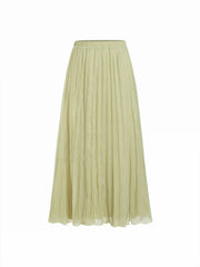 Chiffon Mid Rise Flared Maxi Skirt