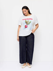 Cotton Radish Fruit Graphic Oversized Short Sleeve Tee Curve & Plus