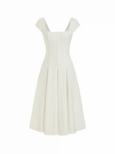 Square Neck Short Sleeve Wrap A-line Maxi Dress