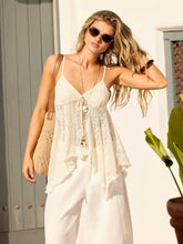 Jacquard Sweetheart Tie-front Hanky Hem Cami Top