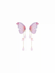 BUTTERFLY & ZIRCON DROP EARRINGS