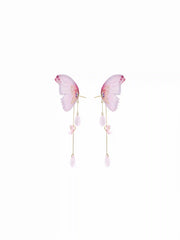 BUTTERFLY & ZIRCON DROP EARRINGS