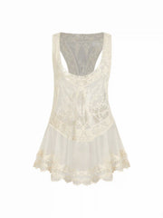 Chiffon Lace Panel Oversized Cami Top