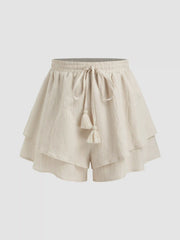 Double Layered Baggy Pull-On Shorts