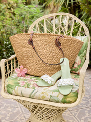 STRAP DECOR STRAW TOTE BAG