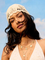 FLORAL KNITTED HAT