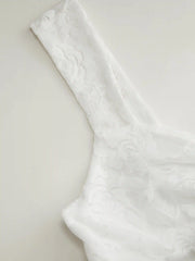 Lace Floral Sweetheart Tiered Mini Dress