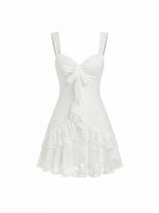 Lace Floral Sweetheart Tiered Mini Dress
