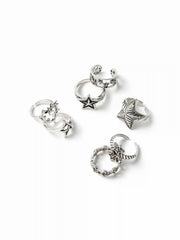 7 PCS ENGRAVED STAR RINGS SE