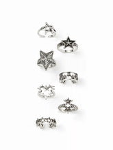 7 PCS ENGRAVED STAR RINGS SE