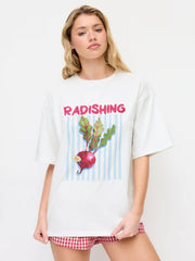 Cotton Radish Fruit Graphic Oversized Short Sleeve Tee