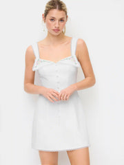 Jacquard Floral Embroidery Sweetheart A-line Mini Dress
