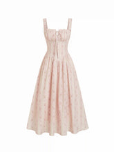 Cotton-blend Square Neck Floral Knotted Shirred Midi Dress